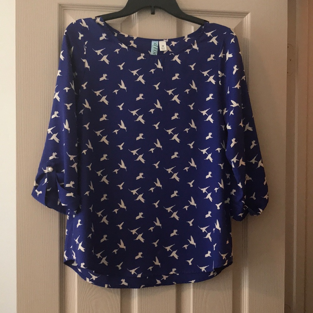 Blue & White 3/4 Blouse from Francesca’s